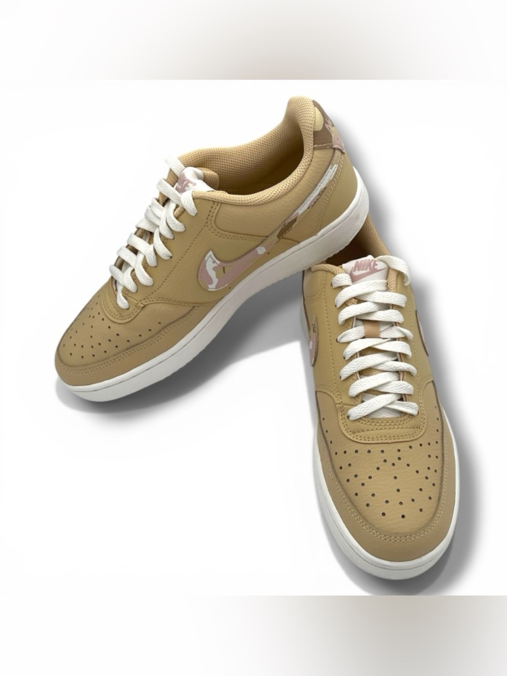 Nike Court Vision Low Beige Camo Swoosh Women’s 8.5 Sneakers - Picture 8 of 10